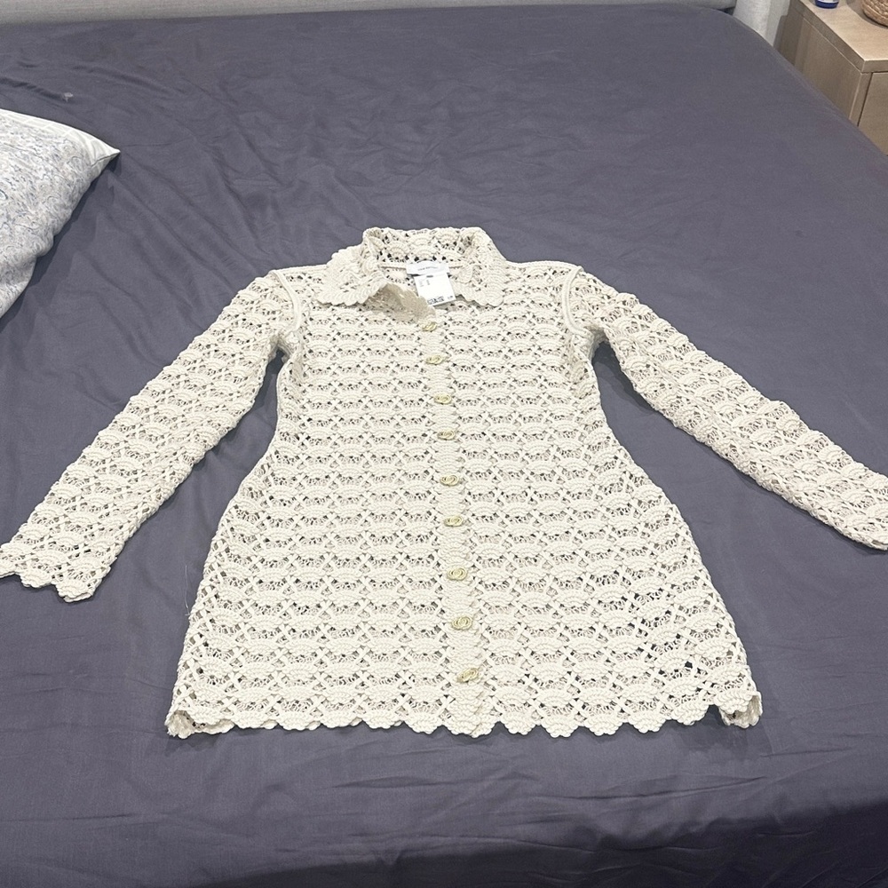 H&M Cream Lace Midi Dress
